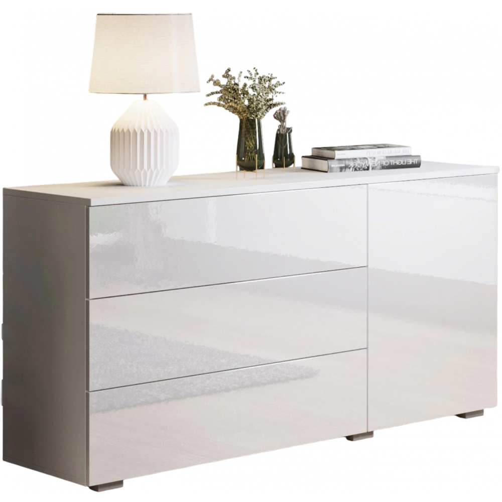 Μπουφές Paris 110-Λευκό Γυαλιστερό