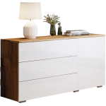 Μπουφές Paris 110-Φυσικό - Λευκό Γυαλιστερό