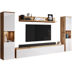 Σύνθετο σαλονιού Paris Xl-Φυσικό - Λευκό Γυαλιστερό