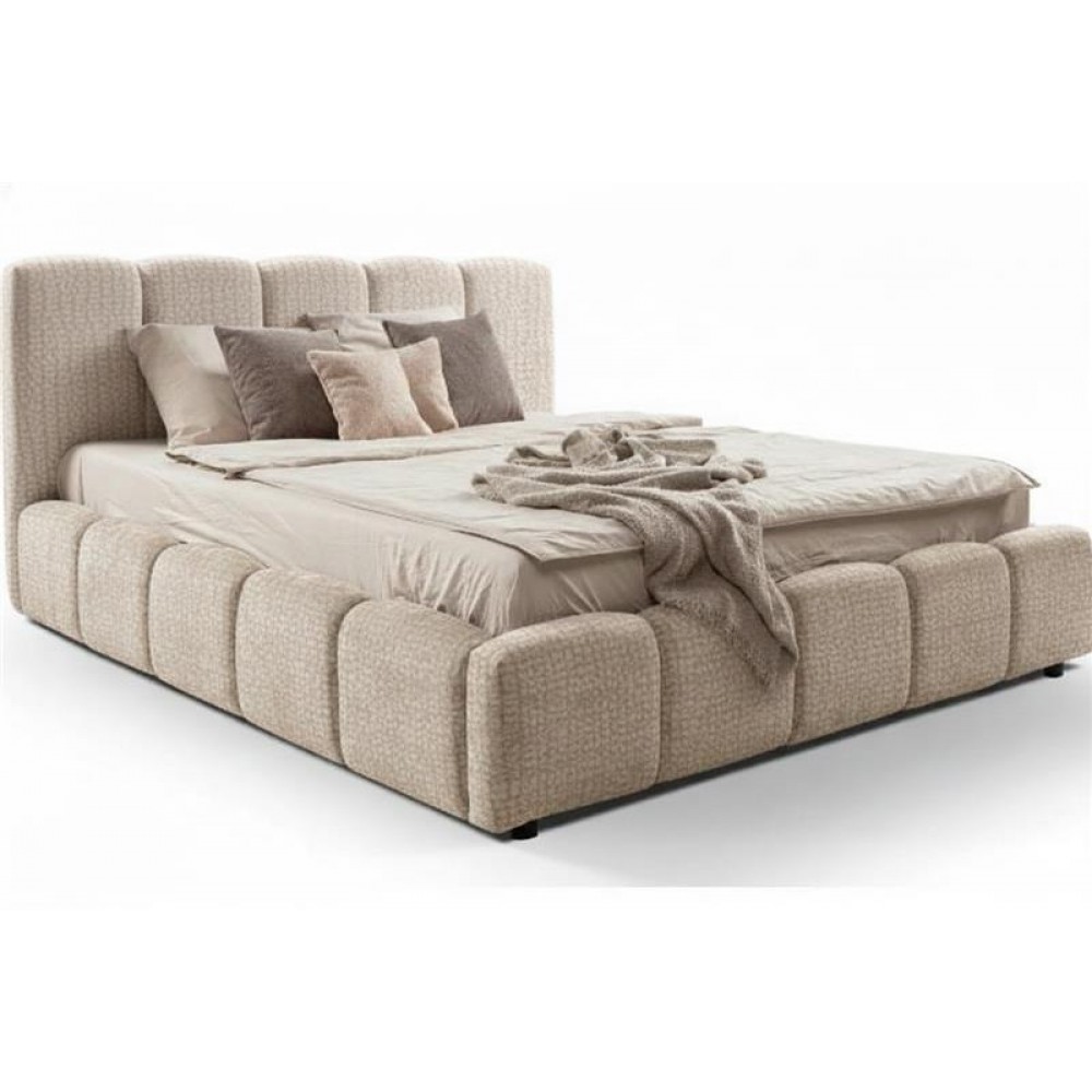 Επενδυμένο κρεβάτι  Poni-180 x 200-Εκρού