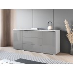 Μπουφές Vera-Λευκό-Γκρι Γυαλιστερό 150x40x66