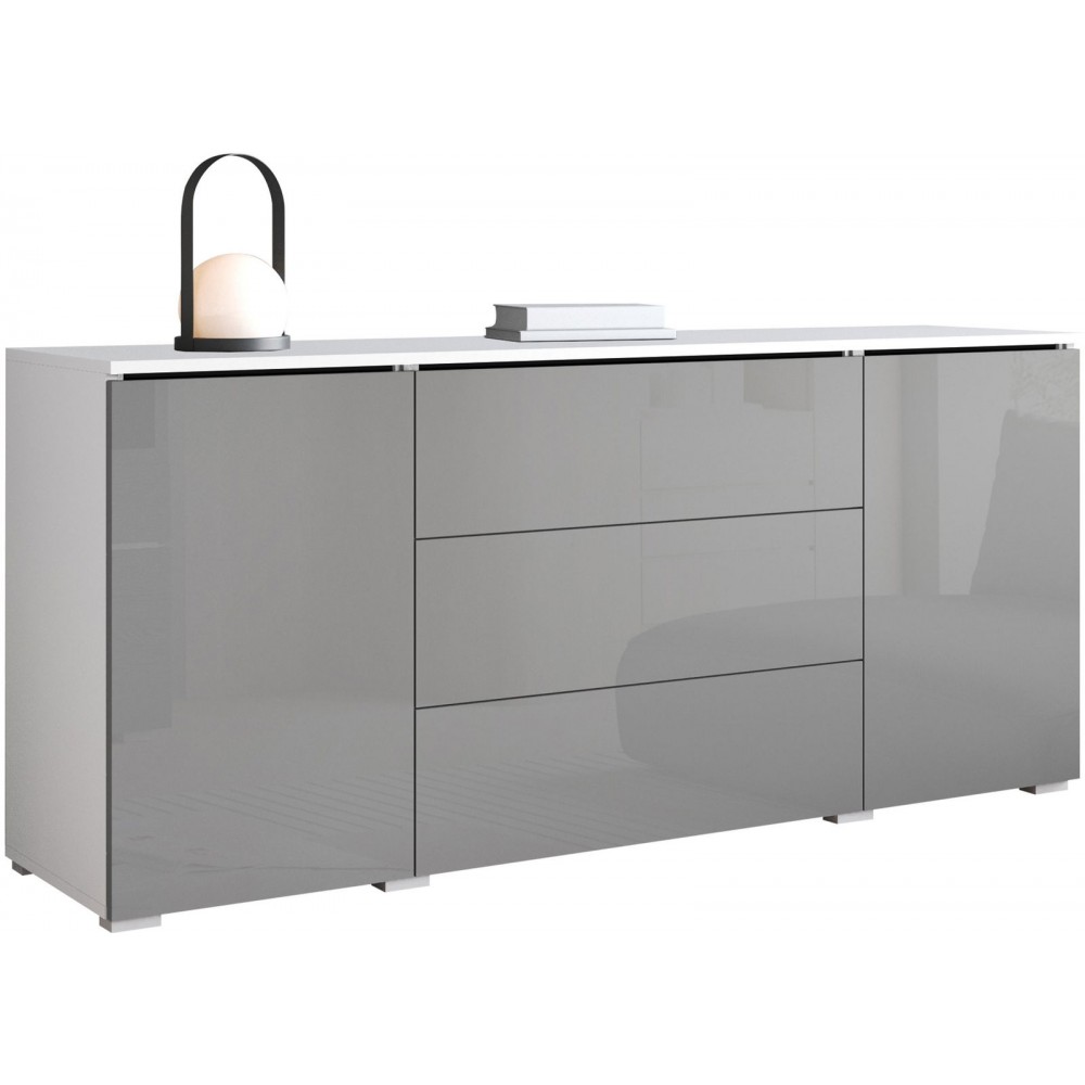 Μπουφές Vera-Λευκό-Γκρι Γυαλιστερό 150x40x66