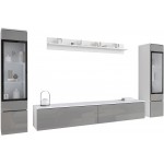 Σύνθετο σαλονιού Vera II-Λευκό-Γκρι Γυαλιστερό