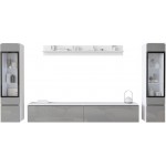 Σύνθετο σαλονιού Vera II-Λευκό-Γκρι Γυαλιστερό