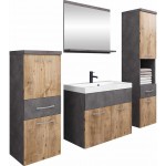 Σετ μπάνιου Alba-Ανθρακί - Φυσικό