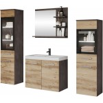 Σετ μπάνιου Madrit I-Ανθρακί - Φυσικό