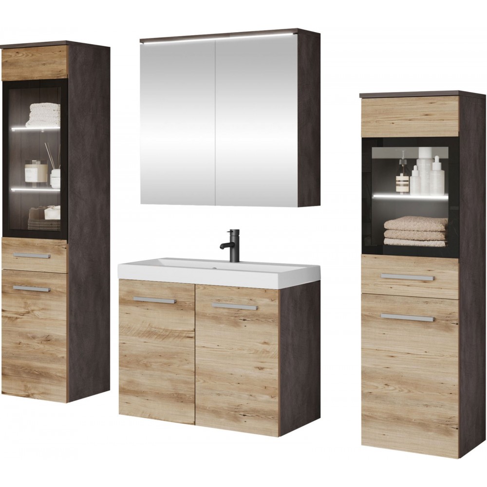 Σετ μπάνιου Madrit II-Φυσικό - Ανθρακί