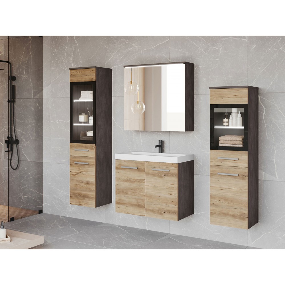 Σετ μπάνιου Madrit II-Φυσικό - Ανθρακί