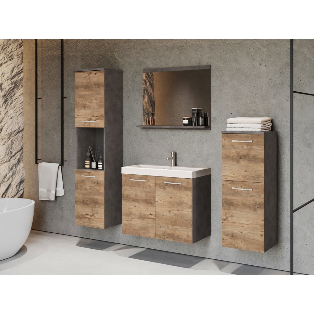 Σετ μπάνιου Malo-Ανθρακί - Φυσικό