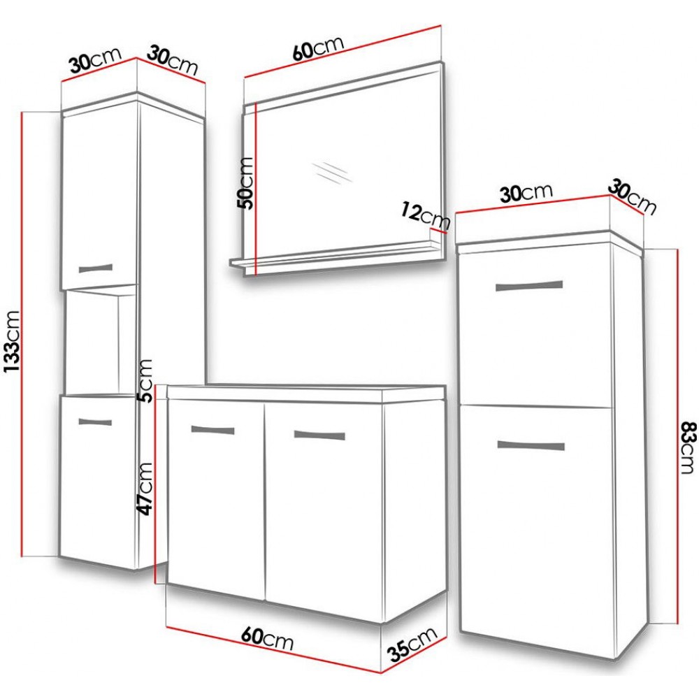 Σετ μπάνιου Malo-Ανθρακί - Φυσικό