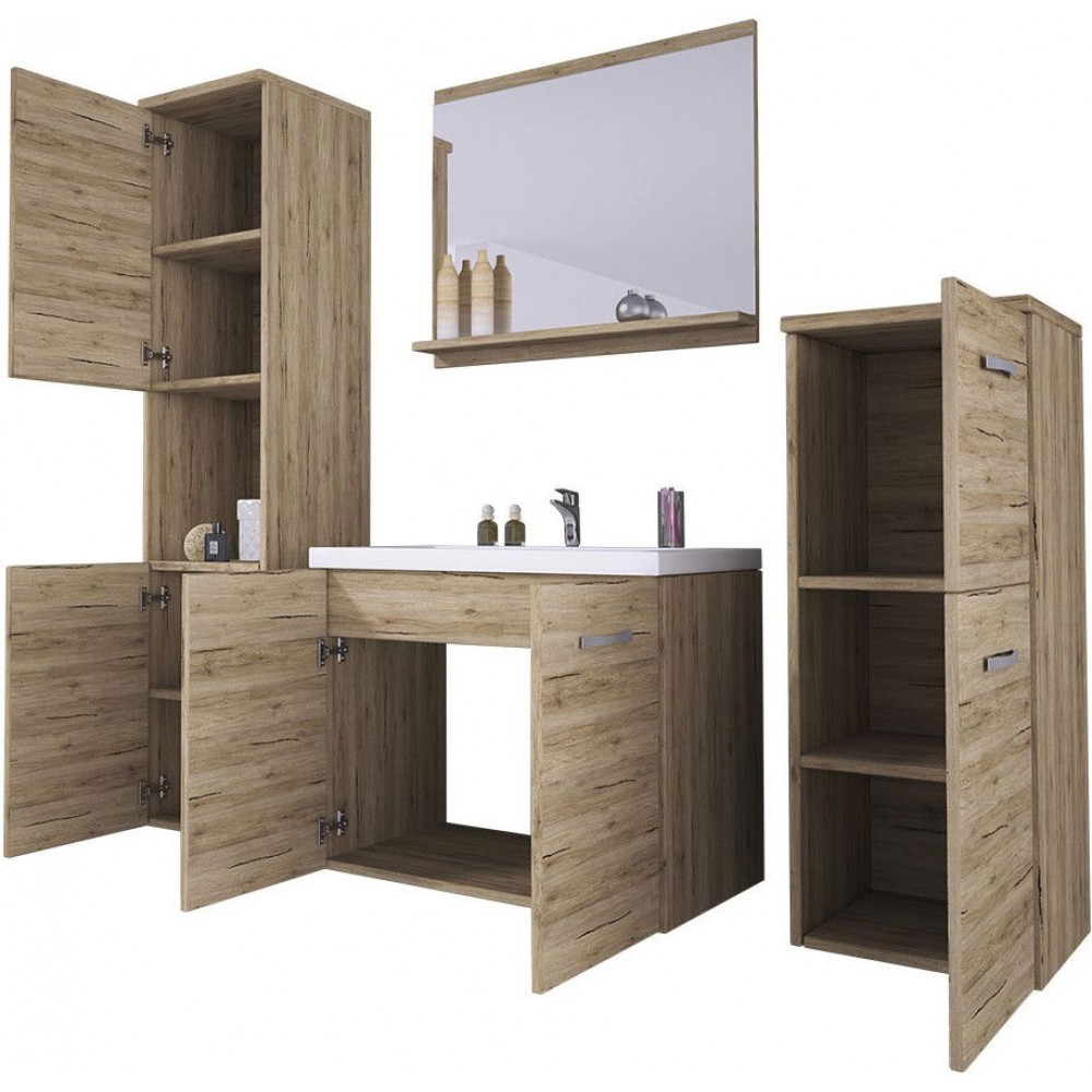 Σετ μπάνιου Malo-Ανθρακί - Φυσικό