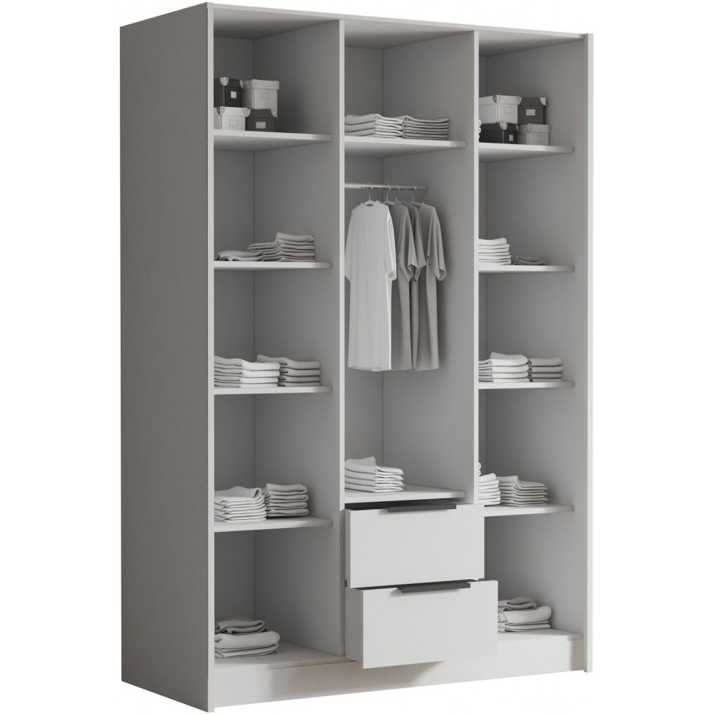 Ντουλάπα Calwi τρίφυλλη-Μαύρο-Χωρίς καθρέπτη