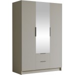 Ντουλάπα CalwiI τρίφυλλη-Cashmere - Μαύρο-Με καθρέπτη