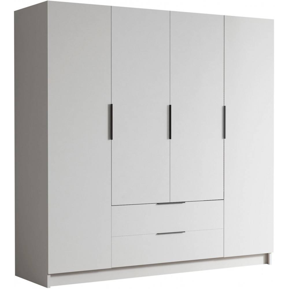 Ντουλάπα Sofia τετράφυλλη-Λευκό - Μαύρο