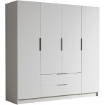 Ντουλάπα Sofia τετράφυλλη-Λευκό - Μαύρο