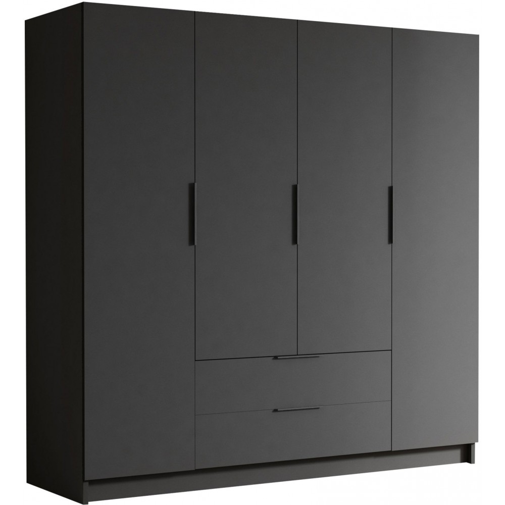 Ντουλάπα Sofia τετράφυλλη-Μαύρο