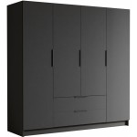 Ντουλάπα Sofia τετράφυλλη-Μαύρο