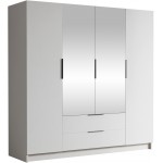 Ντουλάπα Sofia II τετράφυλλη-Λευκό - Μαύρο