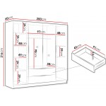 Ντουλάπα Sofia II τετράφυλλη-Μαύρο