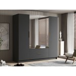 Ντουλάπα Sofia II τετράφυλλη-Μαύρο - Χρυσό