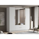 Ντουλάπα Sofia II τετράφυλλη-Λευκό - Χρυσό