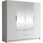 Ντουλάπα Sofia II τετράφυλλη-Λευκό - Χρυσό