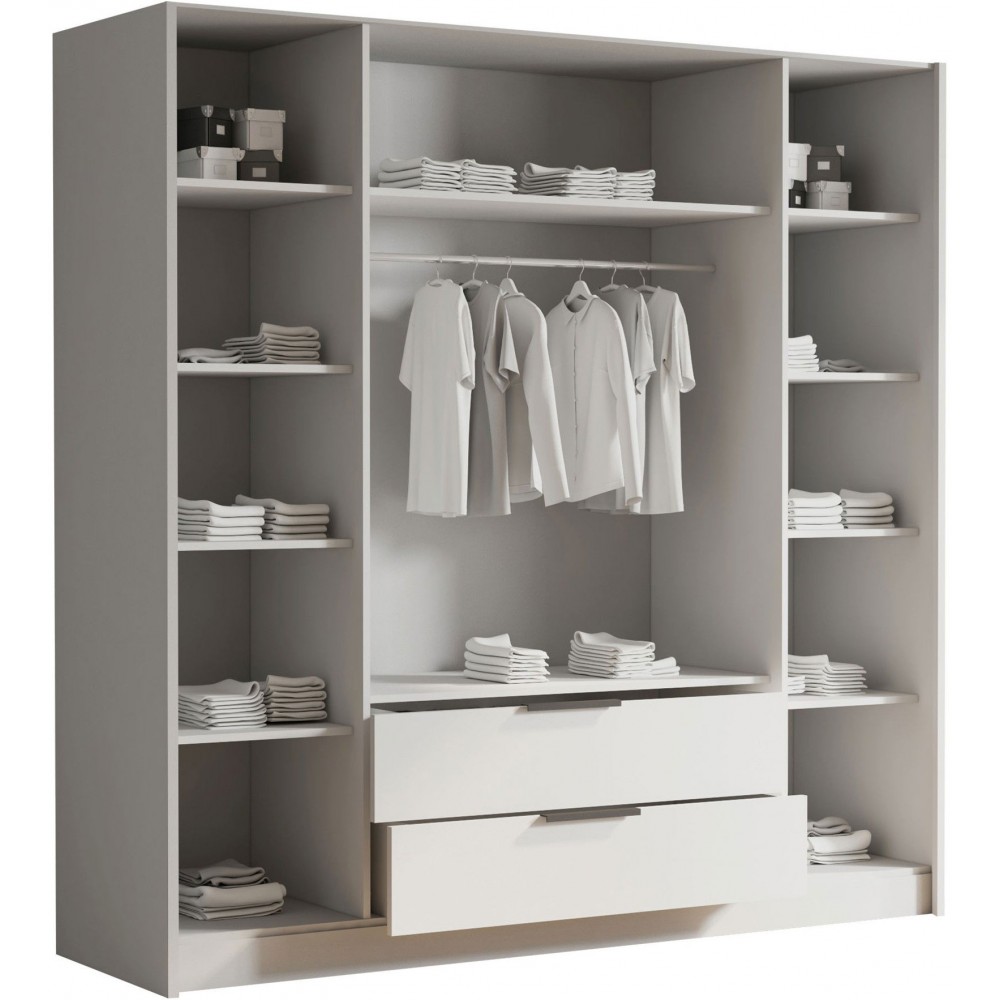 Ντουλάπα Sofia II τετράφυλλη-Λευκό - Χρυσό