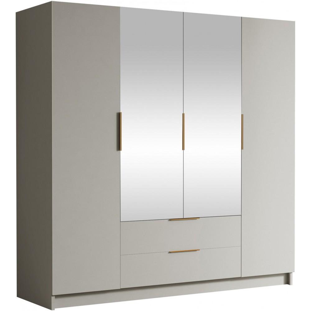 Ντουλάπα Sofia II τετράφυλλη-Cashmere - Χρυσό