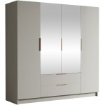 Ντουλάπα Sofia II τετράφυλλη-Cashmere - Χρυσό