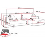 Γωνιακός Καναπές Fuego-Αριστερή-Γκρι Ανοιχτό