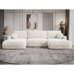 Γωνιακός Καναπές Fuego U-Λευκό