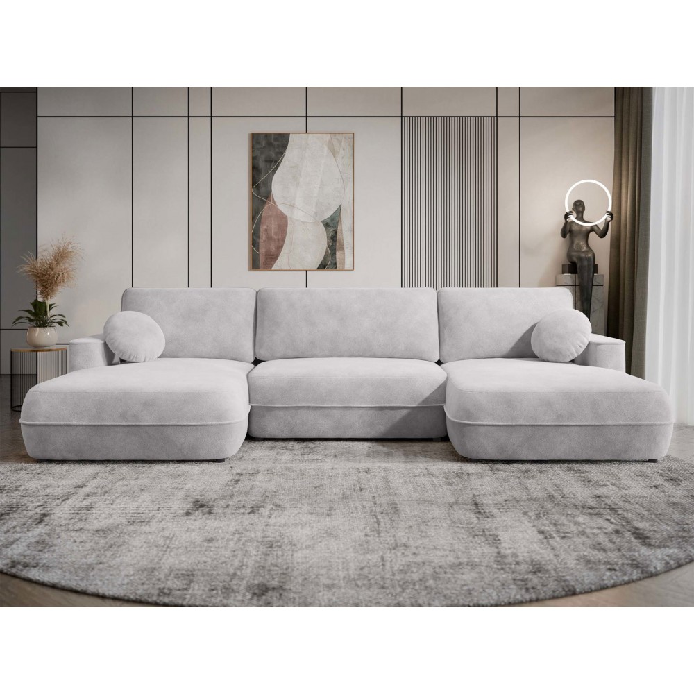 Γωνιακός Καναπές Fuego U-Γκρι Ανοιχτό