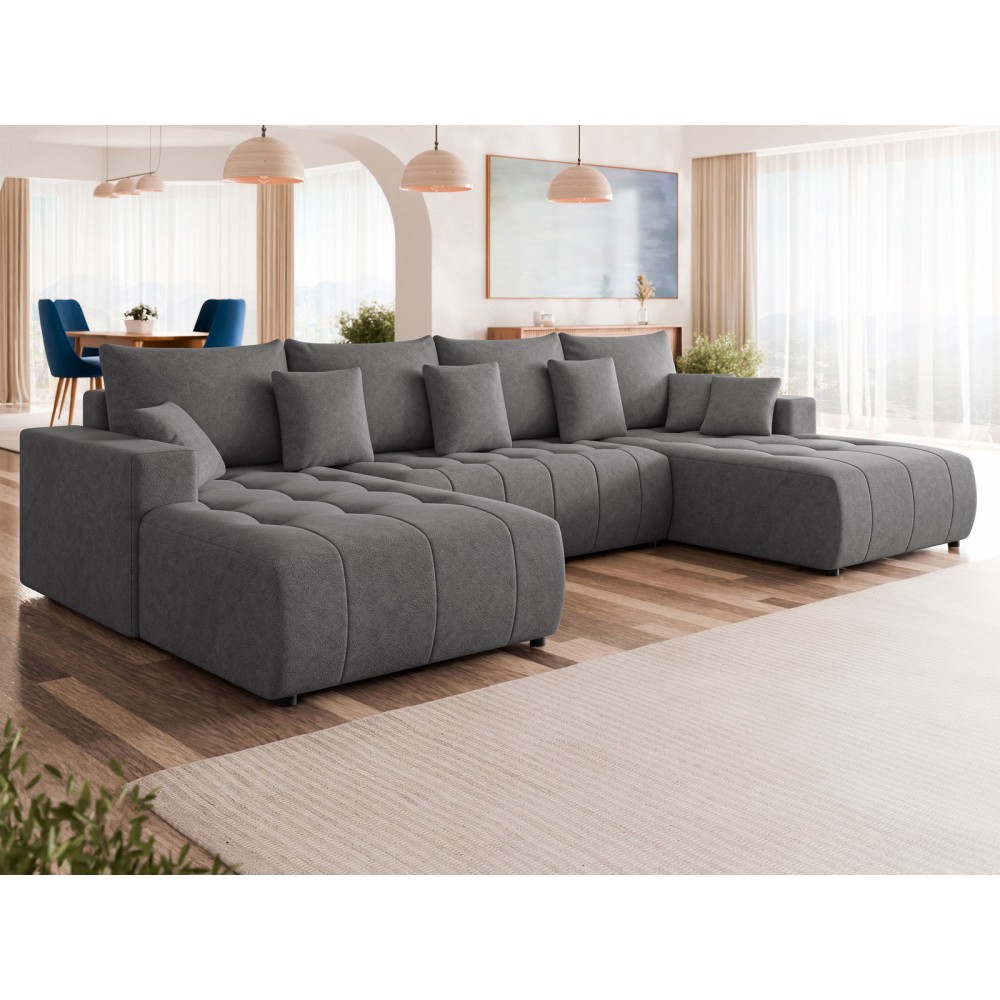 Γωνιακός καναπές Fabio U-Ανθρακί