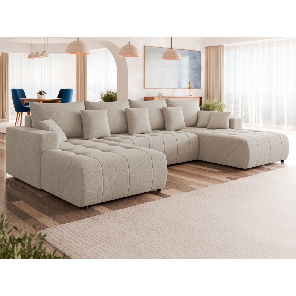 Γωνιακός καναπές Fabio U-Μπεζ