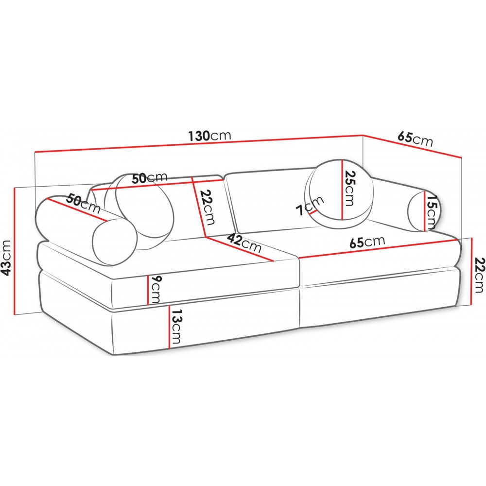 Καναπές - κρεβάτι Adell-Μπλε