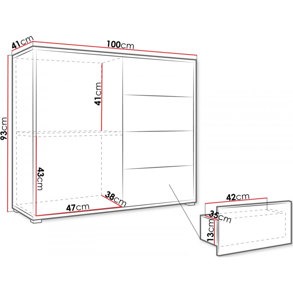 Μπουφές Gesita D4-Λευκό
