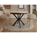 Τραπέζι Edder 90 επεκτεινόμενο-Φυσικό-Μαύρο