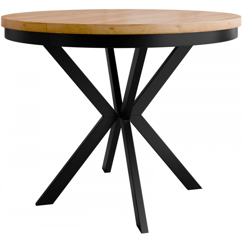 Τραπέζι Edder 90 επεκτεινόμενο-Φυσικό-Μαύρο