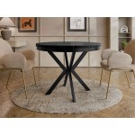 Τραπέζι Edder 100 επεκτεινόμενο-Μαύρο Μάρμαρο-Μαύρο