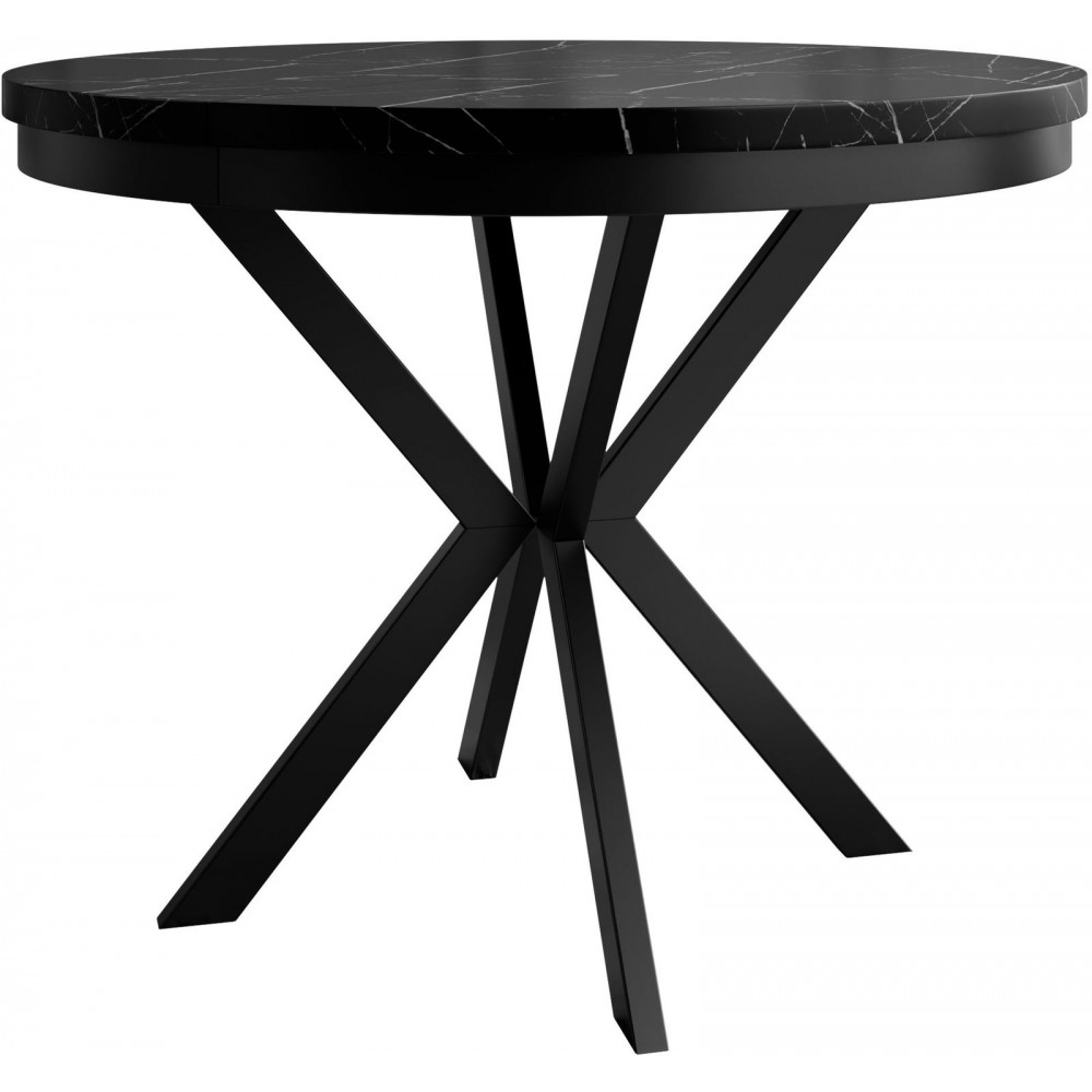 Τραπέζι Edder 100 επεκτεινόμενο-Μαύρο Μάρμαρο-Μαύρο