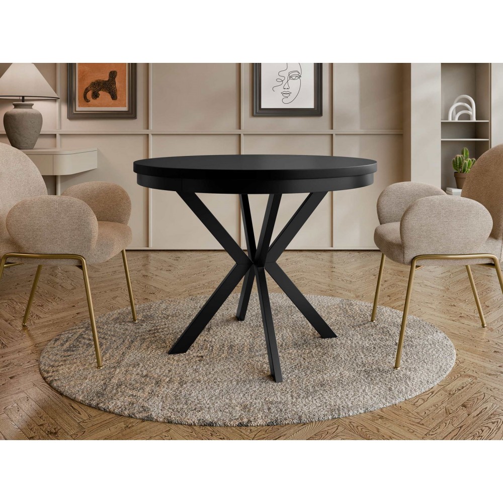 Τραπέζι Edder 120 επεκτεινόμενο-Μαύρο