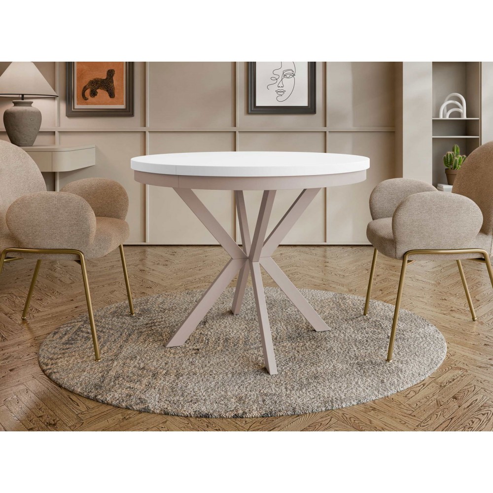 Τραπέζι Edder 120 επεκτεινόμενο-Λευκό-Cashmere