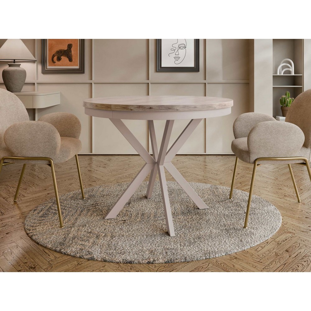 Τραπέζι Edder 120 επεκτεινόμενο-Φυσικό-Cashmere