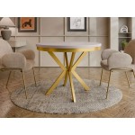 Τραπέζι Edder 90 επεκτεινόμενο-Cashmere-Χρυσό