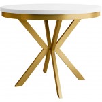 Τραπέζι Edder 100 επεκτεινόμενο-Λευκό-Χρυσό