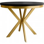 Τραπέζι Edder 100 επεκτεινόμενο-Μαύρο-Χρυσό