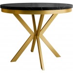 Τραπέζι Edder 100 επεκτεινόμενο-Μαύρο Μάρμαρο-Χρυσό