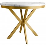 Τραπέζι Edder 100 επεκτεινόμενο-Λευκό Μάρμαρο-Χρυσό