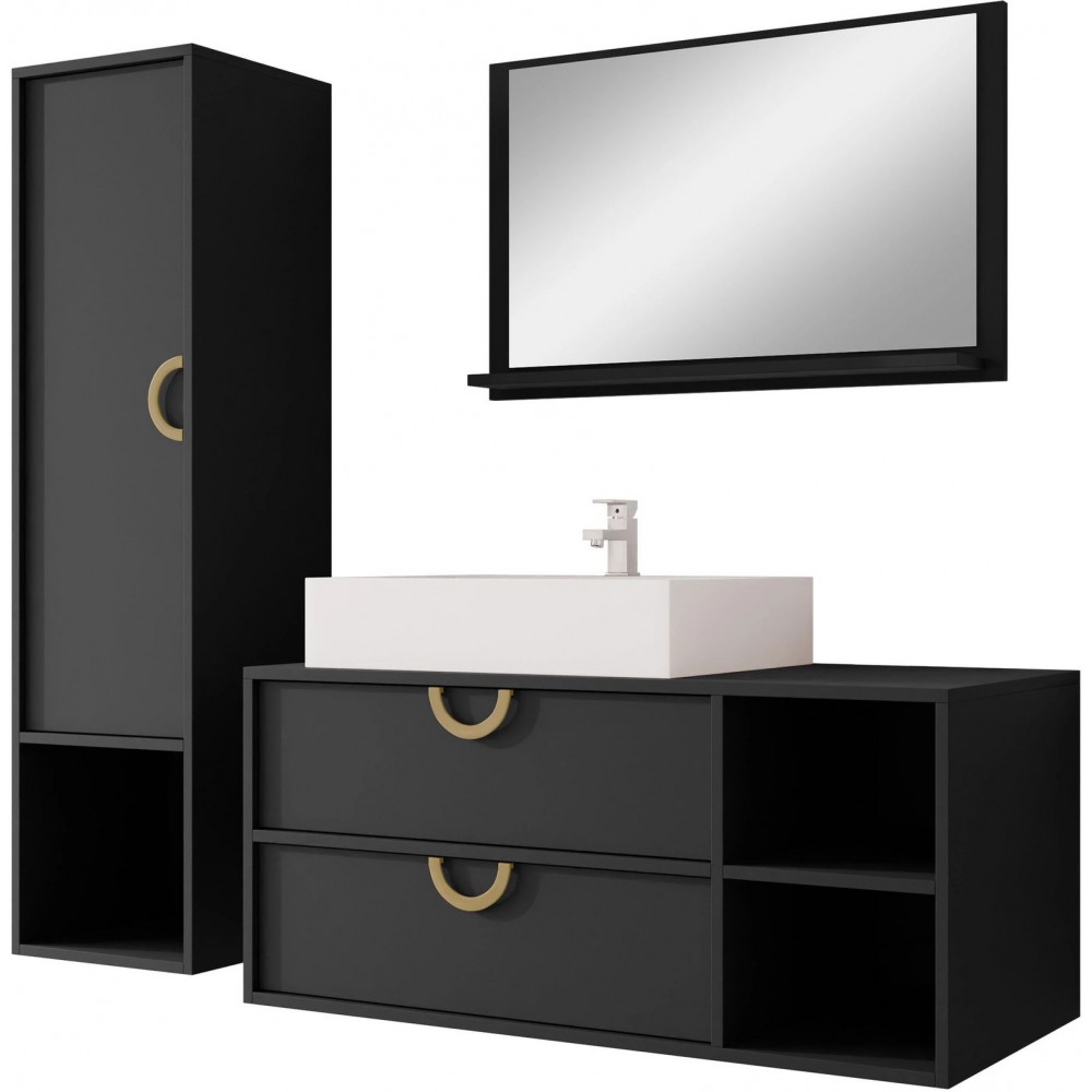 Σετ μπάνιου Lazienka 14-Μαύρο