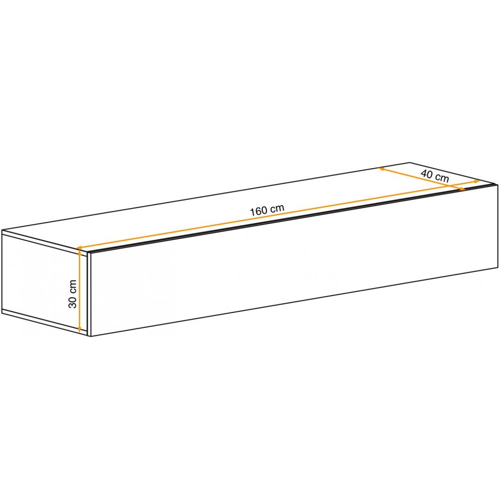Κρεμαστό έπιπλο τηλεόρασης Fly IV-Φυσικό 160x40x30